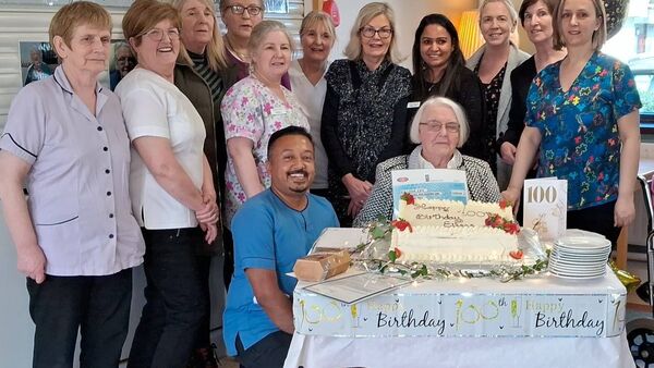 Celebrations took place recently at the Plunkett Community Nursing Unit in Boyle as Eileen Cox, pictured here with members of staff, celebrated her 100th birthday.