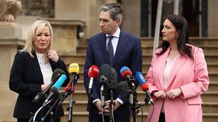 Harris hails impact of Stormont return on first official visit to Northern Ireland