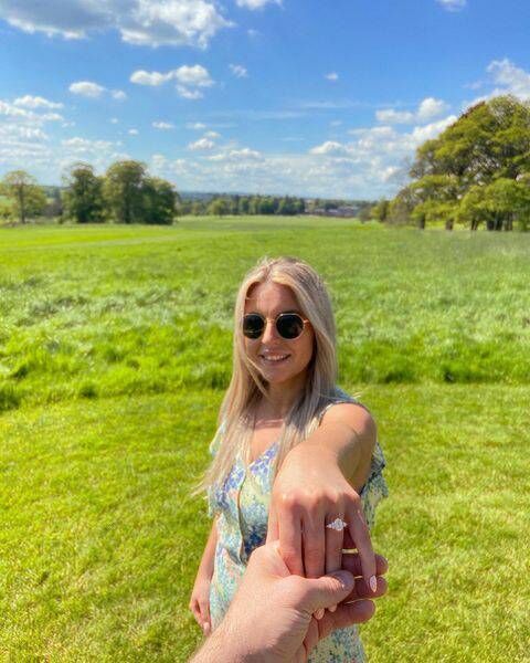 Kayleigh shows off her engagement ring. Kayleigh shows off her engagement ring.