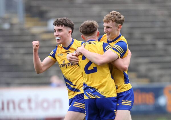 Roscommon players celebrate last weekend's Connacht U-20 football final success against Galway at Hastings Insurance MacHale Park. Picture: INPHO/Bryan Keane