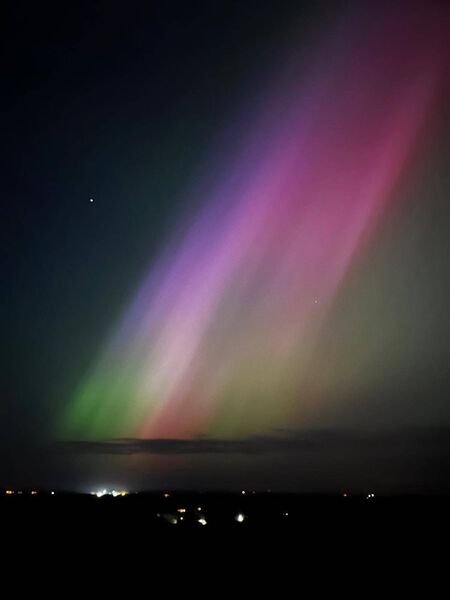 The view of the Northern Lights over Castlerea.