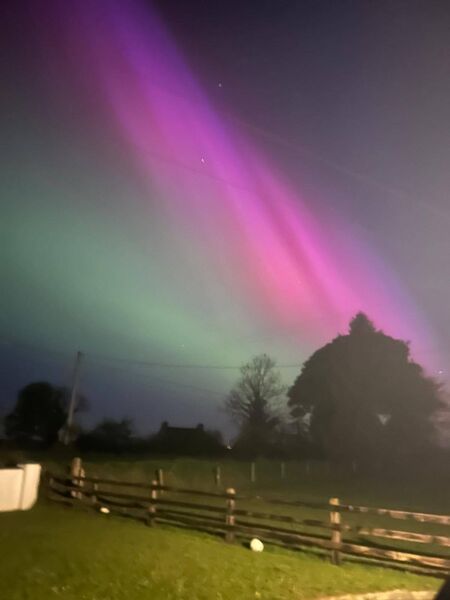 The view of the Northern Lights over Ballymoe.