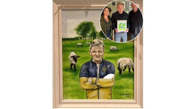 Gordon Ramsay receives painting of himself in Rossie colours during visit to county! - News - Vimarsana News