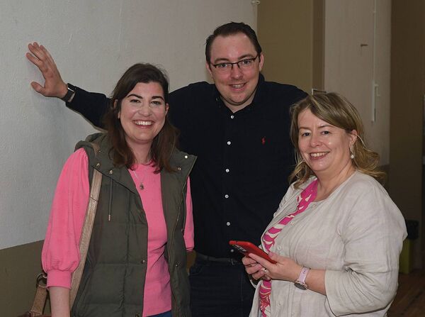 Former senator Maura Hopkins, Edmund Betagh and Linda Doorly at the count centre in Roscommon. Pic. Gerard O'Loughlin