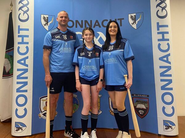 Aidan, Annie and Ana Carr from Kilmore Rounders Club at the launch of this year’s Connacht Rounders season. 