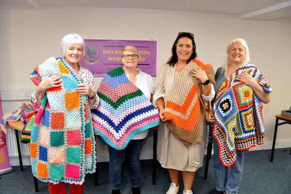 Anne Wheelan, Michelle Casey, and Freda Hatch with Martina Jennings, CEO Mayo Roscommon Hospice Foundation at the presentation of Blankets of Hope to the Hospice. Pic. Liam Reynolds Anne Wheelan, Michelle Casey, and Freda Hatch with Martina Jennings, CEO Mayo Roscommon Hospice Foundation at the presentation of Blankets of Hope to the Hospice. Pic. Liam Reynolds