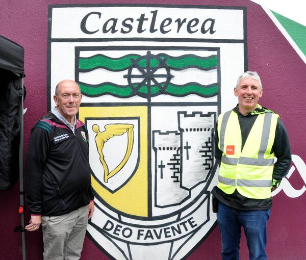 Brina Stenson and Oliver Connaughton, Minor Board chairman ready for Feile at Castlerea St. Kevin's GAA Club last weekend. Pic. Liam Reynolds