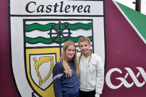 Aoife Silke and Grace Kelly were helping out Feile at Castlerea St. Kevin's GAA Club last weekend. Pic. Liam Reynolds
