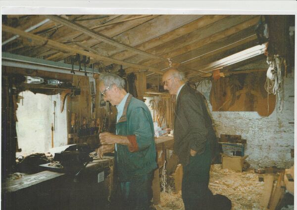 Paddy and Jimmy hard at work in Jimmy’s boatshed not long after Paddy returned home for the final time.