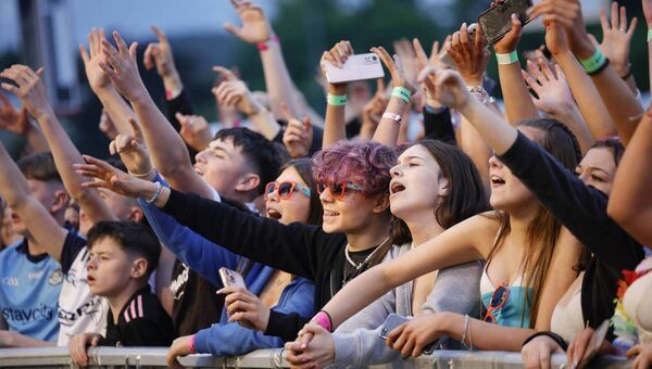 Pictured were teenage festival goers enjoying a volunteer-led Foróige Amplified music festival held at Knockmore GAA grounds. Pic. Conor McCabe Photography