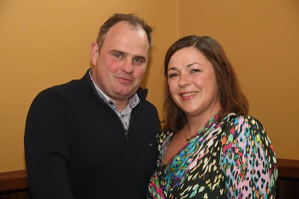 Mark Kenny and Joanne Martin-Kenny, celebrating St. Brigid’s intermediate ladies’ football victory from 20 years’ ago, at a get-together in St. Brigid’s clubhouse. Pic. Gerard O’Loughlin 