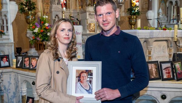 Sharon Trimble and Patrick O’Connor from Roscommon remembering Lucy O’Connor at the Embrace FARM, Remembrance Service in the Church of the Most Holy Rosary, Abbeyleix. Pic. Alf Harvey