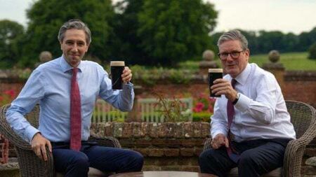 Starmer pledges to reset British-Irish relationship as he meets Harris in Chequers