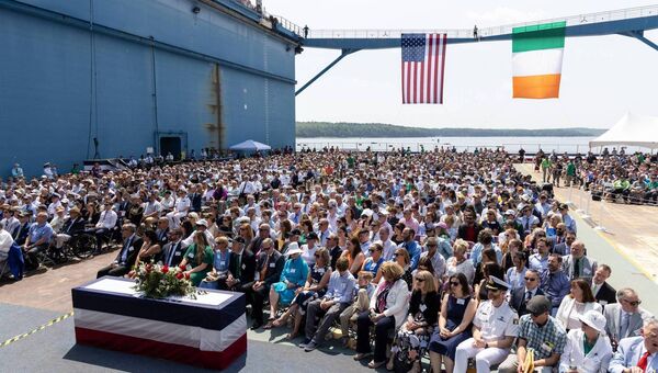 The huge attendance at the naming ceremony. Pic. Pic.USS Patrick Gallagher - DDG 127 
