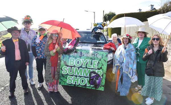 Committee members of the Boyle Summer Show took part in the Boyle St. Patrick’s Day Parade. Pic. Enda Regan 