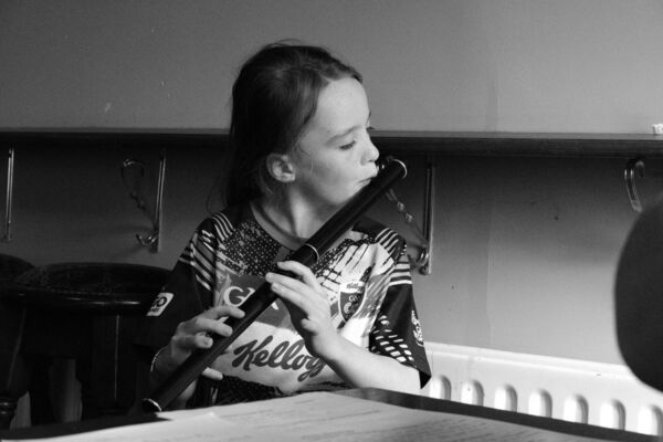 Kate McMorrow pictured taking part in music classes during the 44th annual O'Carolan Harp Festival and Summer School in Keadue. Picture: David Knight 