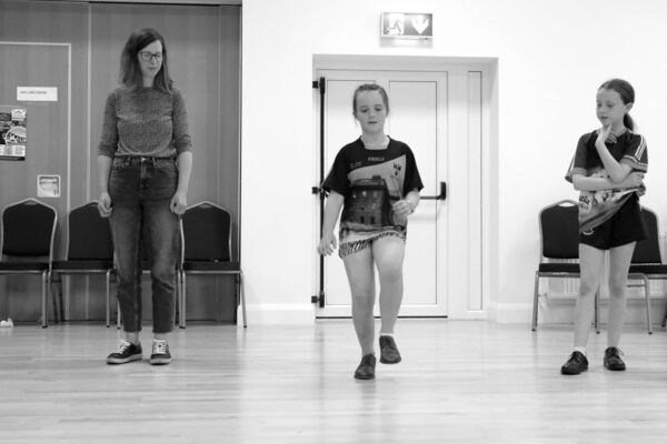 Stepping out: Ingrid Kieran, Sophie McMorrow and Skyla McPartland pictured taking part in dance classes during the 44th annual O'Carolan Harp Festival and Summer School in Keadue. Picture: David Knight