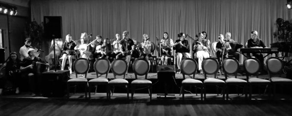 Pictured are musicians who performed at a special concert in memory of former committee member Arthur Boyle in Kilronan Castle Hotel and Spa following the official launch of the O’Carolan Harp Festival and Summer School on Monday night, July 29th. Picture: David Knight 