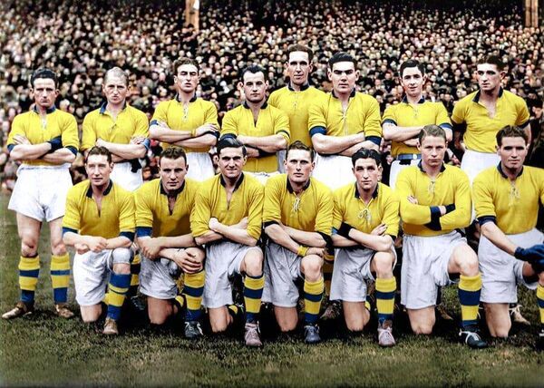 A colourised photo of the 1943 Roscommon team that defeated Cavan in Croke Park after a replay to win the county's first All-Ireland SFC title. Eamon Boland, Gary Mason’s grandfather, is pictured front row (extreme right). Back row (l-r): Owensie Hoare, St. Coman's; Jimmy Murray, captain, St. Patrick's; Phelim Murray, St. Patrick's; Jack McQuillan, St. Patrick's; Frank Glynn, Tarmon; Larry Cummins, Tarmon; Frankie Kinlough, Shannonbridge, and Liam Gilmartin, St. Patrick's. Front row (l-r): J.P. “Doc” O'Callaghan, Tarmon; Brendan Lynch, Oran; Donal Keenan, Elphin; Derry McDermott, Mantua; Bill Jackson, Tarmon; Bill Carlos, Tarmon, and Eamon Boland, Tarmon. Picture: Courtesy of Daire Creaton, a grandson of JP O'Callaghan. 