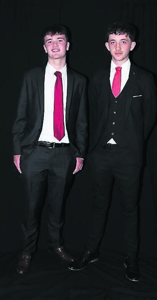 Declan Durkin and Nathan Donoghue pictured at the Scoil Mhuire, Strokestown debs night. Pic. Mary Lane Declan Durkin and Nathan Donoghue pictured at the Scoil Mhuire, Strokestown debs night. Pic. Mary Lane