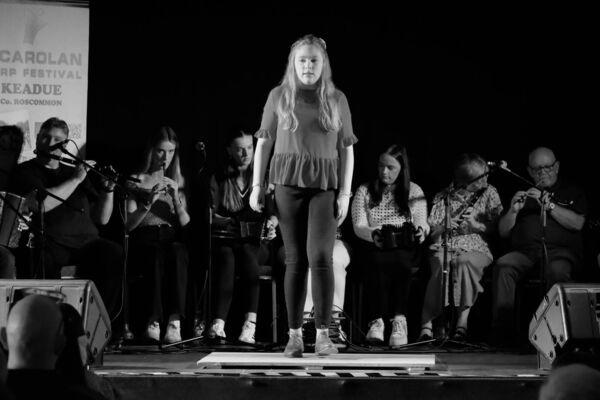 Stepping out... Makayla Davey at the Door Dancing Competition at the O'Carolan Harp Festival and Summer School in Keadue. Pictured: David Knight Stepping out... Makayla Davey at the Door Dancing Competition at the O'Carolan Harp Festival and Summer School in Keadue. Pictured: David Knight