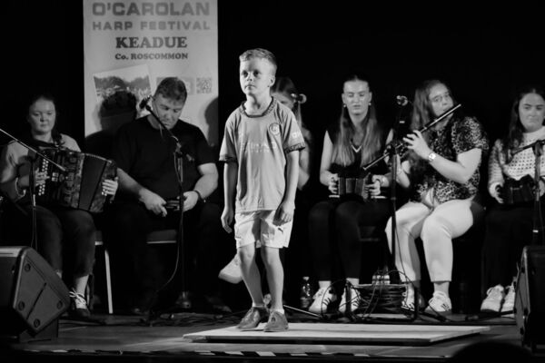 Sean Monaghan taking part in the Door Dancing Competition at the O'Carolan Harp Festival and Summer School in Keadue. Pictured: David Knight Sean Monaghan taking part in the Door Dancing Competition at the O'Carolan Harp Festival and Summer School in Keadue. Pictured: David Knight