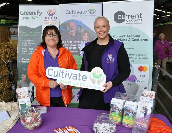Ursula Cunnane and Claire Mulvihill from Athlone and Castlerea Credit Union at Castlerea Agricultural Show. Pic. Liam Reynolds