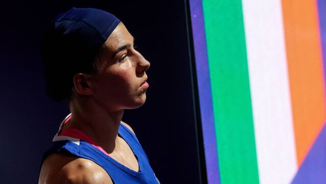 <p>Aoife O'Rourke before her fight against Elzbieta Wojcik at the Olympic Games in Paris. Picture: INPHO/James Crombie</p>