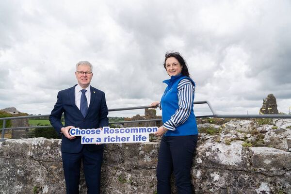 Chief Executive of Roscommon County Council Shane Tiernan and Lisa Joy, Tourism Officer for Roscommon County Council, at the launch of the Roscommon Bound campaign.