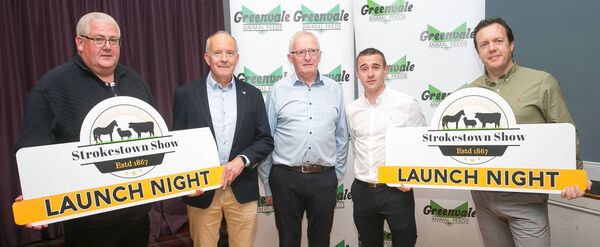 Pictured at the Strokestown Show launch in the Percy French were Strokestown Show Treasurer, Martin Shiel, Vice -Chairperson Padraic Holmes, Show Chairperson John O'Beirne, sponsor Cormac Dolan from Greenvale Animal Feeds and Allen Dolan, Show Joint Secretary. Pic. Michelle Hughes Walsh Pictured at the Strokestown Show launch in the Percy French were Strokestown Show Treasurer, Martin Shiel, Vice -Chairperson Padraic Holmes, Show Chairperson John O'Beirne, sponsor Cormac Dolan from Greenvale Animal Feeds and Allen Dolan, Show Joint Secretary. Pic. Michelle Hughes Walsh