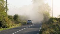 Caution urged as smoke envelops County Roscommon road