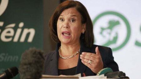 McDonald says loyalists behind 'traitor' posters at anti-immigration protests