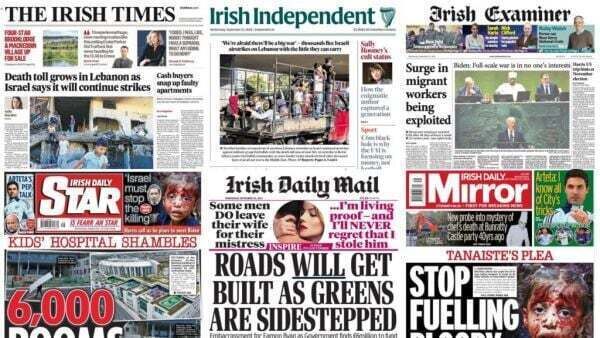 What the papers say: Wednesday's front pages