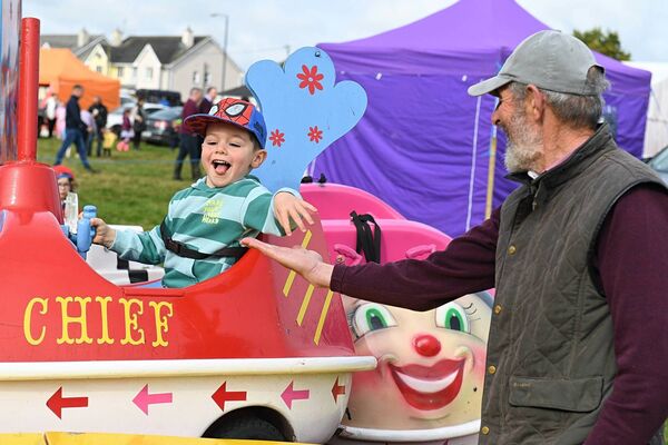 Leave it there granddad….Michael Burke (3), Athlone, pictured with his grandfather Peter Burke from Ballyforan at Ballyforan Fair last weekend. Pic. Gerard O’Loughlin Leave it there granddad….Michael Burke (3), Athlone, pictured with his grandfather Peter Burke from Ballyforan at Ballyforan Fair last weekend. Pic. Gerard O’Loughlin