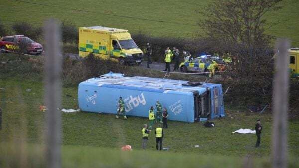 Four in hospital after school bus crashes in Co Down