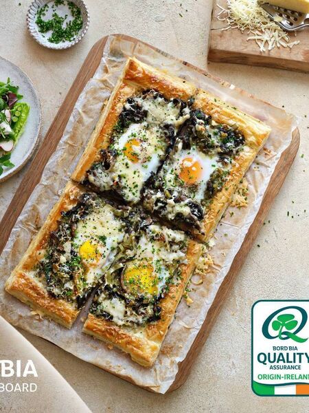 Bord Bia's Mushroom, Leek and Egg Tart is perfect for lunch or dinner. Bord Bia's Mushroom, Leek and Egg Tart is perfect for lunch or dinner.
