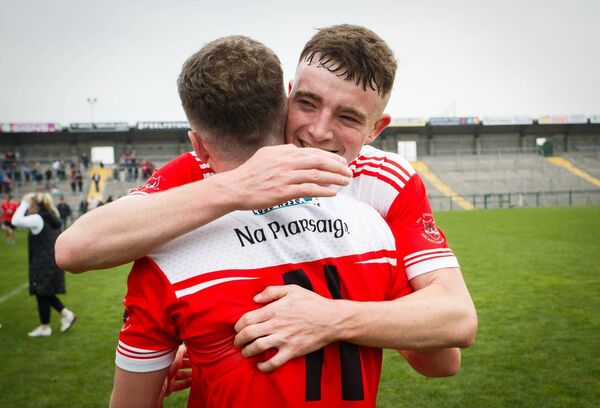 Seán Canning and Declan Kenny will hope to have cause for celebration after Pádraig Pearses' game against Corofin. Picture: INPHO/Tom Maher Seán Canning and Declan Kenny will hope to have cause for celebration after Pádraig Pearses' game against Corofin. Picture: INPHO/Tom Maher