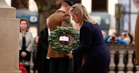 O’Neill lays wreath at Cenotaph in Belfast on Remembrance Sunday