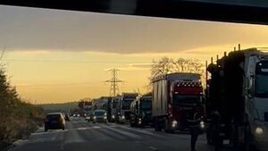 Row of trucks forced to pull in on N5 near Ballagh due to icy conditions