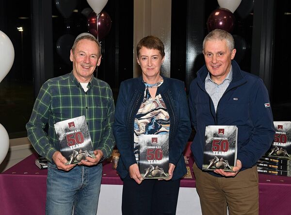 Michael Callaghan, Pauline Scott and Gerry Connolly, pictured at the launch of the book ‘Creggs RFC 50 Years’. Pic: Gerard O’Loughlin Michael Callaghan, Pauline Scott and Gerry Connolly, pictured at the launch of the book ‘Creggs RFC 50 Years’. Pic: Gerard O’Loughlin