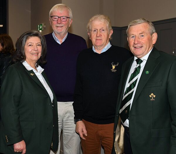 Josephine Feehily, John Cunningham, Berney Higgins and Liam Rattigan, pictured at the launch of the book ‘Creggs RFC 50 Years’. Pic: Gerard O’Loughlin Josephine Feehily, John Cunningham, Berney Higgins and Liam Rattigan, pictured at the launch of the book ‘Creggs RFC 50 Years’. Pic: Gerard O’Loughlin