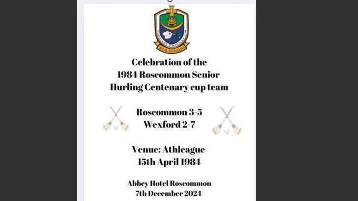 Celebration dinner to honour county hurling team’s famous 1984 win