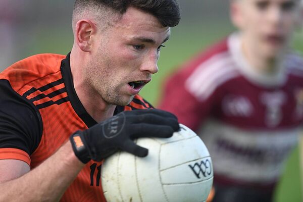 NEXT MOVE: Elphin's Shane Killoran weighing up his next move during the Connacht IFC Final against Crossmolina Deel Rovers on Sunday at Hyde Park. Pic: Gerard O'Loughlin