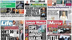 What the papers say: Sunday's front pages What the papers say: Sunday's front pages