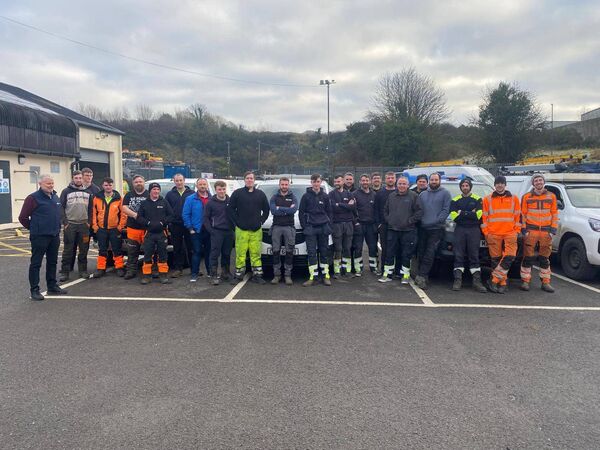 40 NIE (Northern Ireland Electricity) Networks technicians who arrived at Cavan depot today for an induction, following this they will be dispatched to areas of Leitrim and Roscommon to assist in the restoration. 