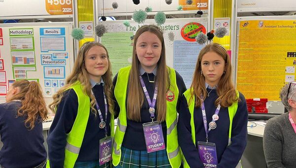 Our Lady's Bower students Anna Marie Mullan (Ballybay), Aideen Derwin and Bláithín Moran (Rahara) won an award for 'The Mould Busters' . Our Lady's Bower students Anna Marie Mullan (Ballybay), Aideen Derwin and Bláithín Moran (Rahara) won an award for 'The Mould Busters' .