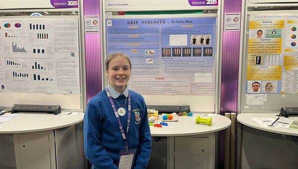 Coláiste Chiaráin student Athénias Selve won an award for her project, 'Grip Strength - A good biomarker'. Coláiste Chiaráin student Athénias Selve won an award for her project, 'Grip Strength - A good biomarker'.