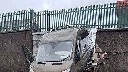 Defence Forces van smashes half way through wall at Cork Army barracks