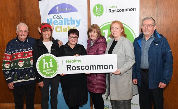 Joe Diskin, Gorthaganny; Mary Carney-Cox, Laura Tully, Fit Farmers founder; Kathleen and Francis Casserly, pictured at the finale of the Elphin Fit Farmers programme in Elphin, and marking the 5-year anniversary throughout Roscommon. Pic: Gerard O’Loughlin 