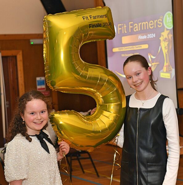 Sisters Evanna and Erica Tully, Ballydangan, celebrating the fifth anniversary of the Fit Farmers programme in Elphin. Pic: Gerard O’Loughlin